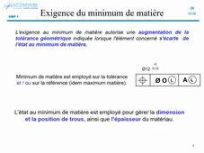 principe du maximum de matière - définition de l'éxigence du minimum de matière